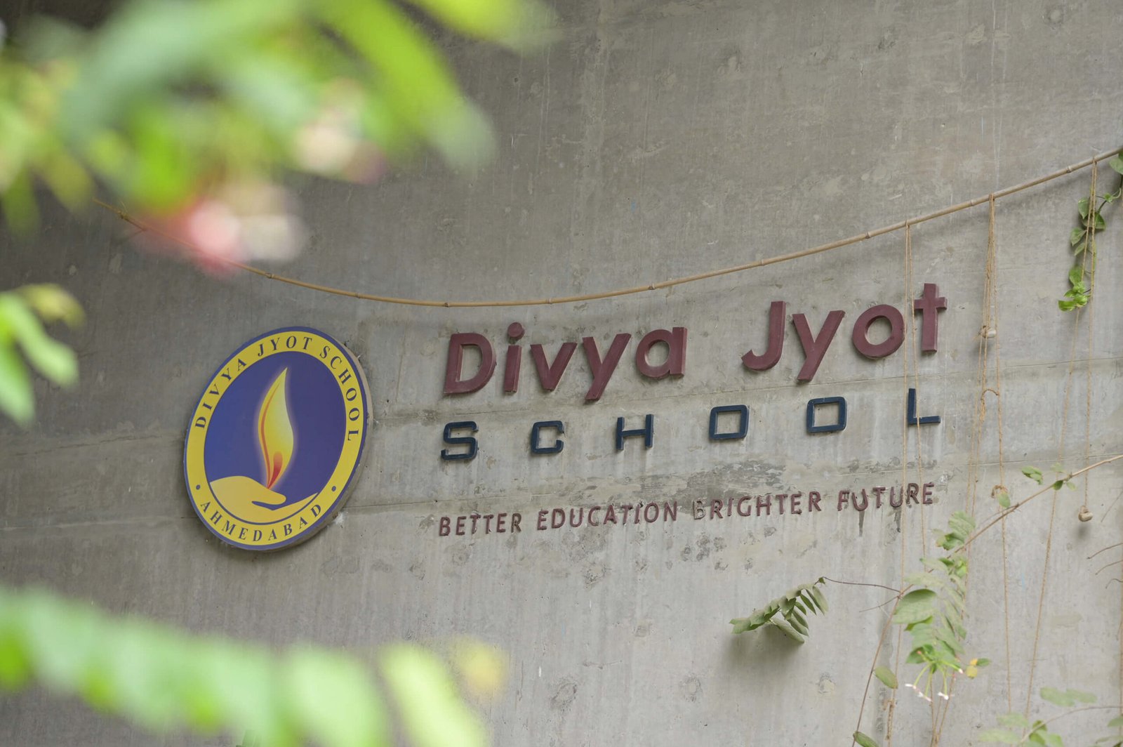 Divya Jyot School Building Nameplate Sign and Logo